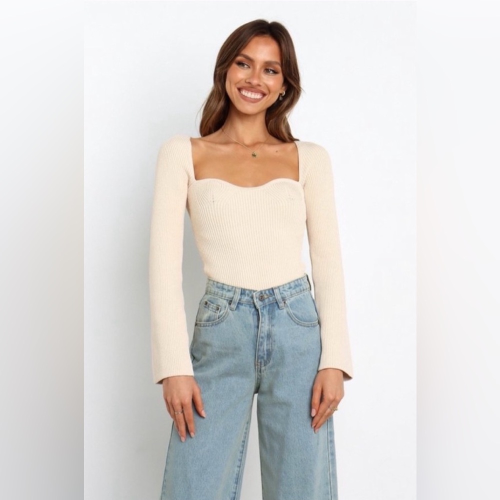 Petal & Pup Aquerelle Knit Sweater Top Ivory